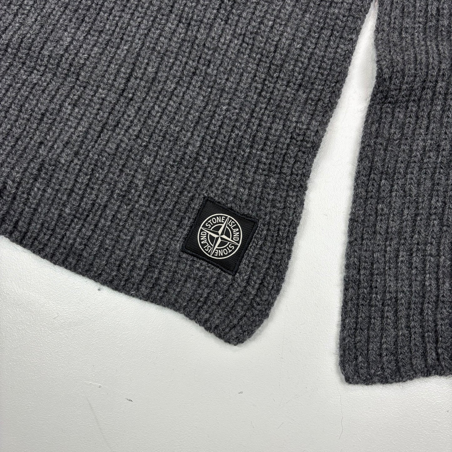 Stone Island Dark Grey Cotton Scarf