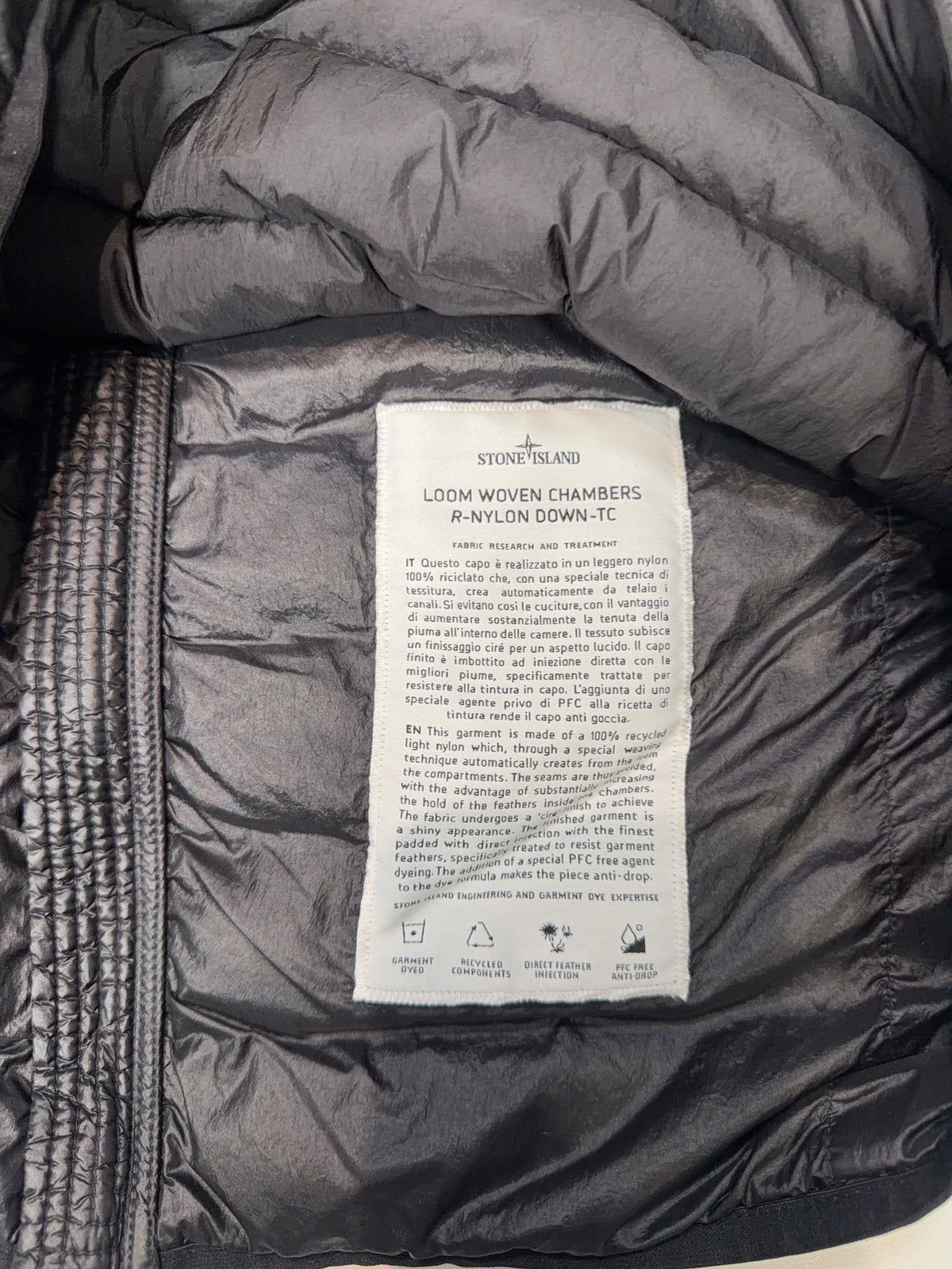 Stone Island Loom Woven Chambers Quilted Gilet – Black