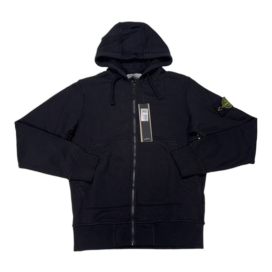 Stone Island Zip Up Black Hoodie
