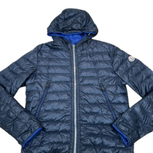 Load image into Gallery viewer, Moncler Navy Blue Classic Logo Light Weight Puffer Jacket
