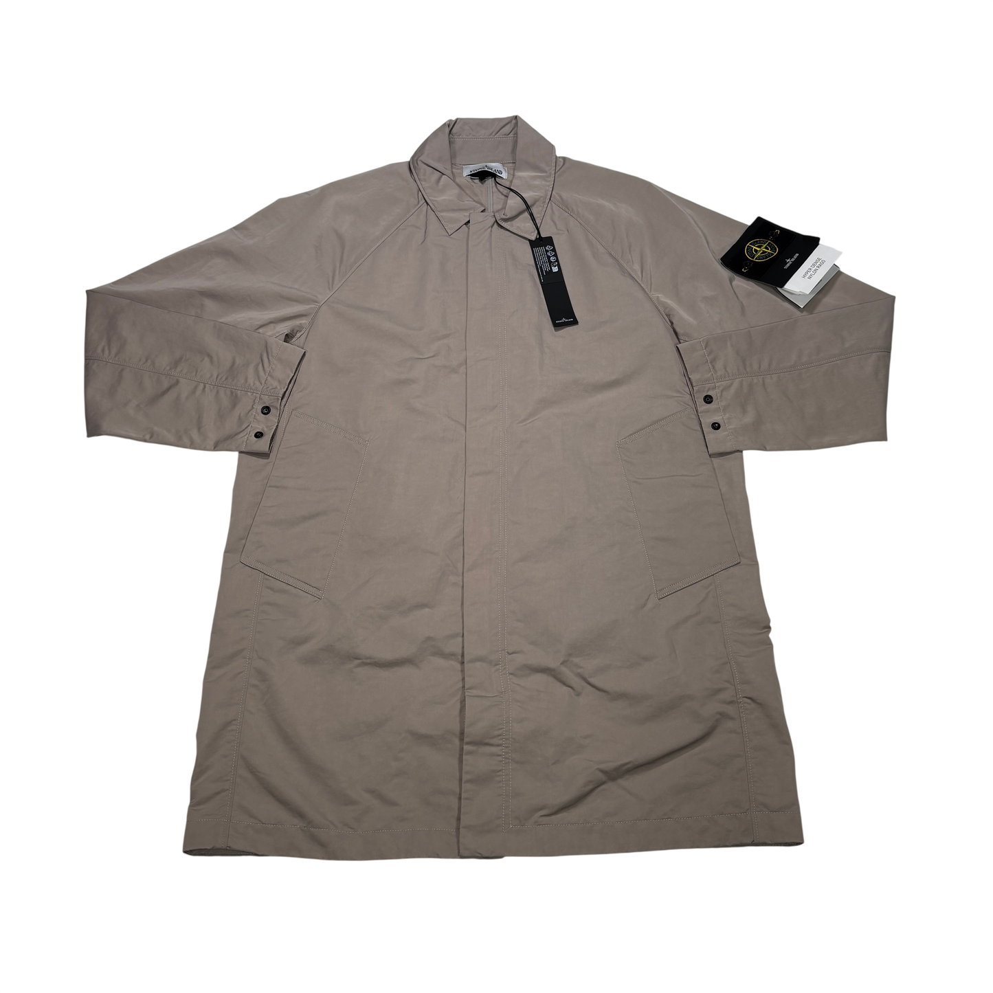 Stone Island Beige Hyper Dense Nylon Raso Coats