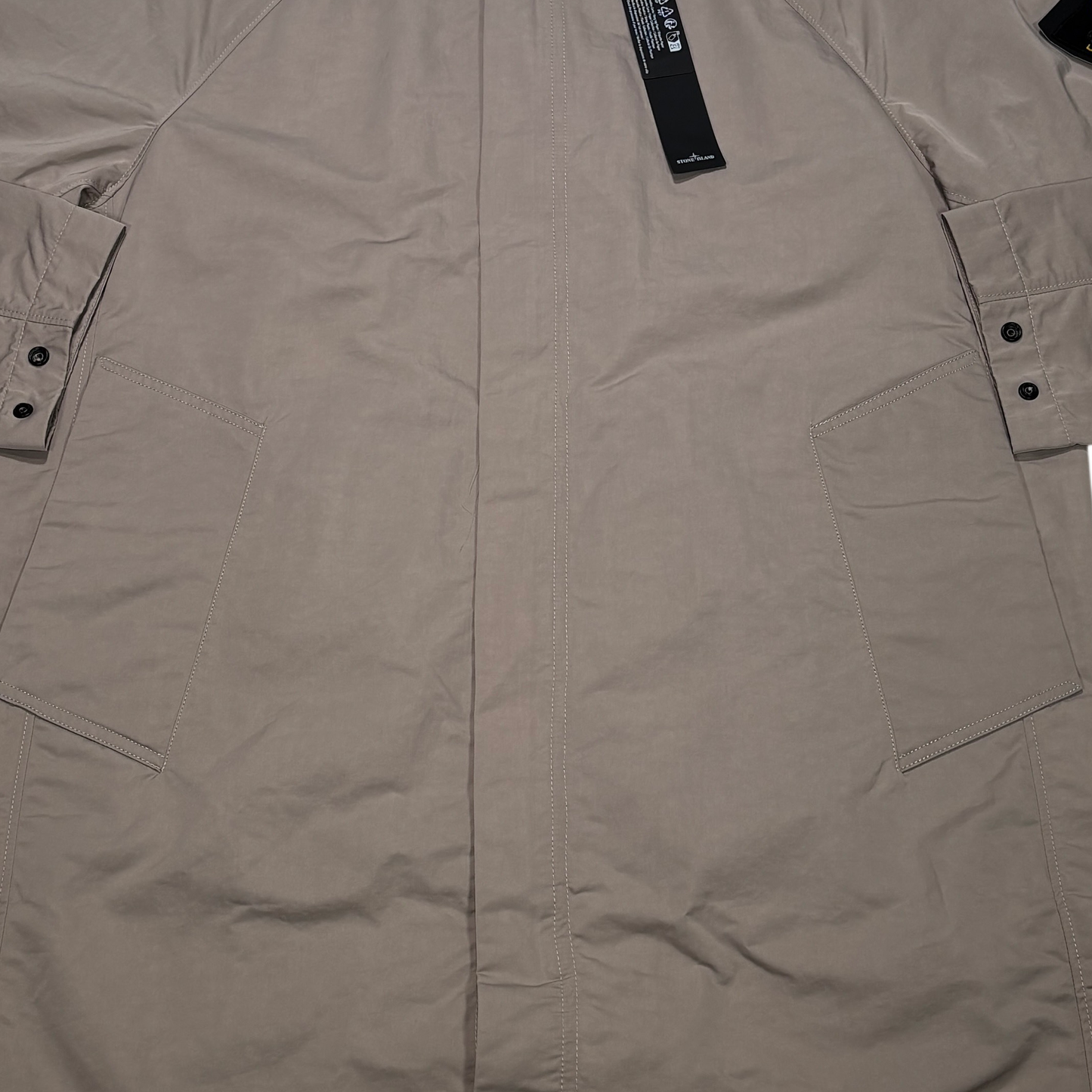 Stone Island Beige Hyper Dense Nylon Raso Coats