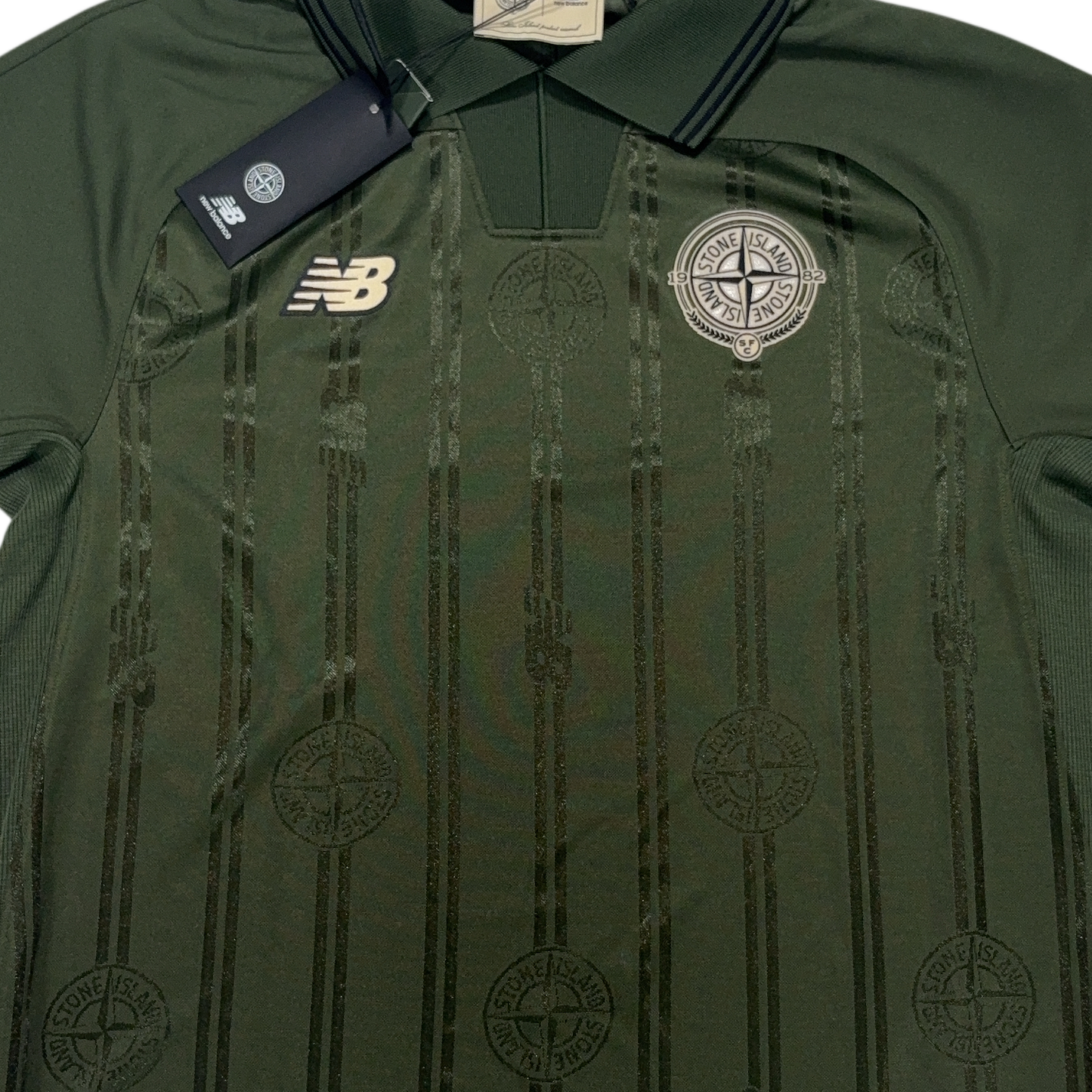 Stone Island X New Balance Green Polo Shirt