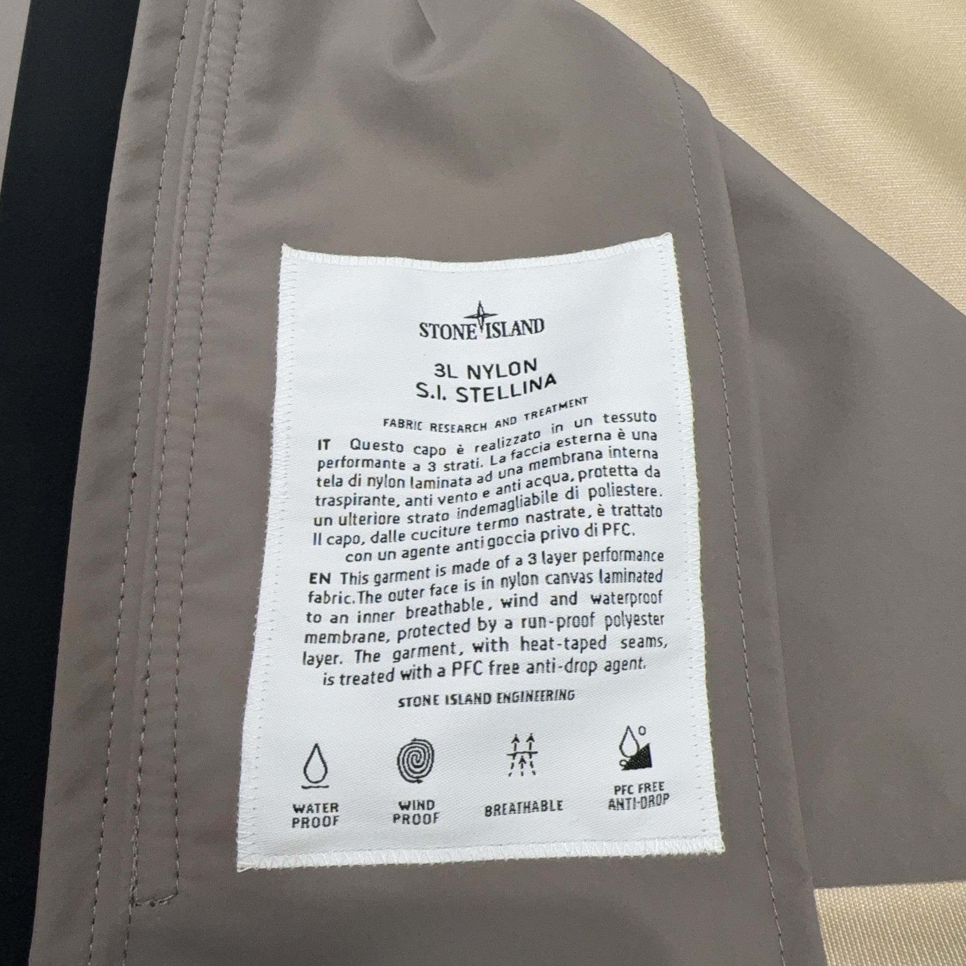 Stone Island 3L Nylon S.I. Stellina Brown Jacket