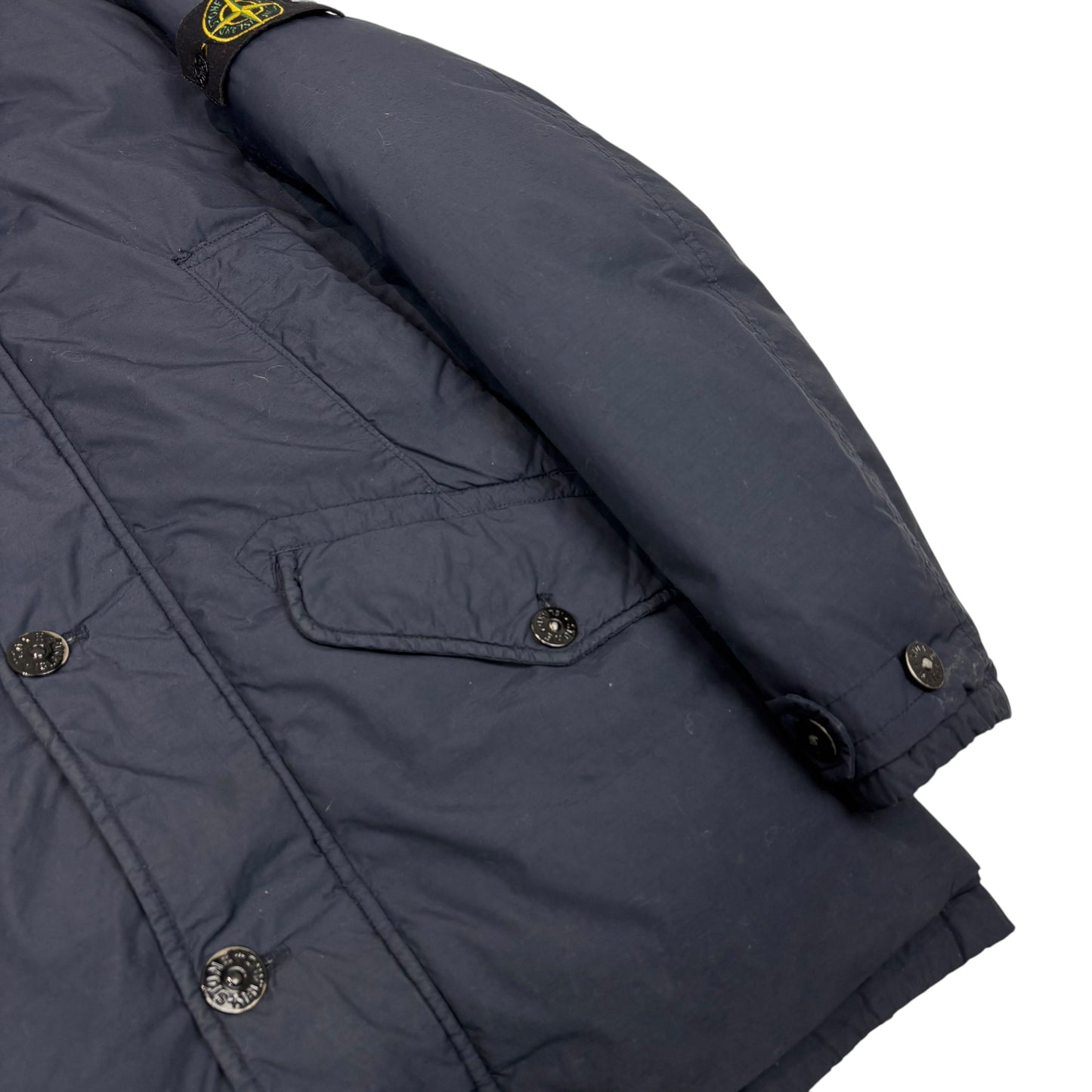 Stone Island Navy Blue Naslan Light Watro Down-TC Compass Patch Coat