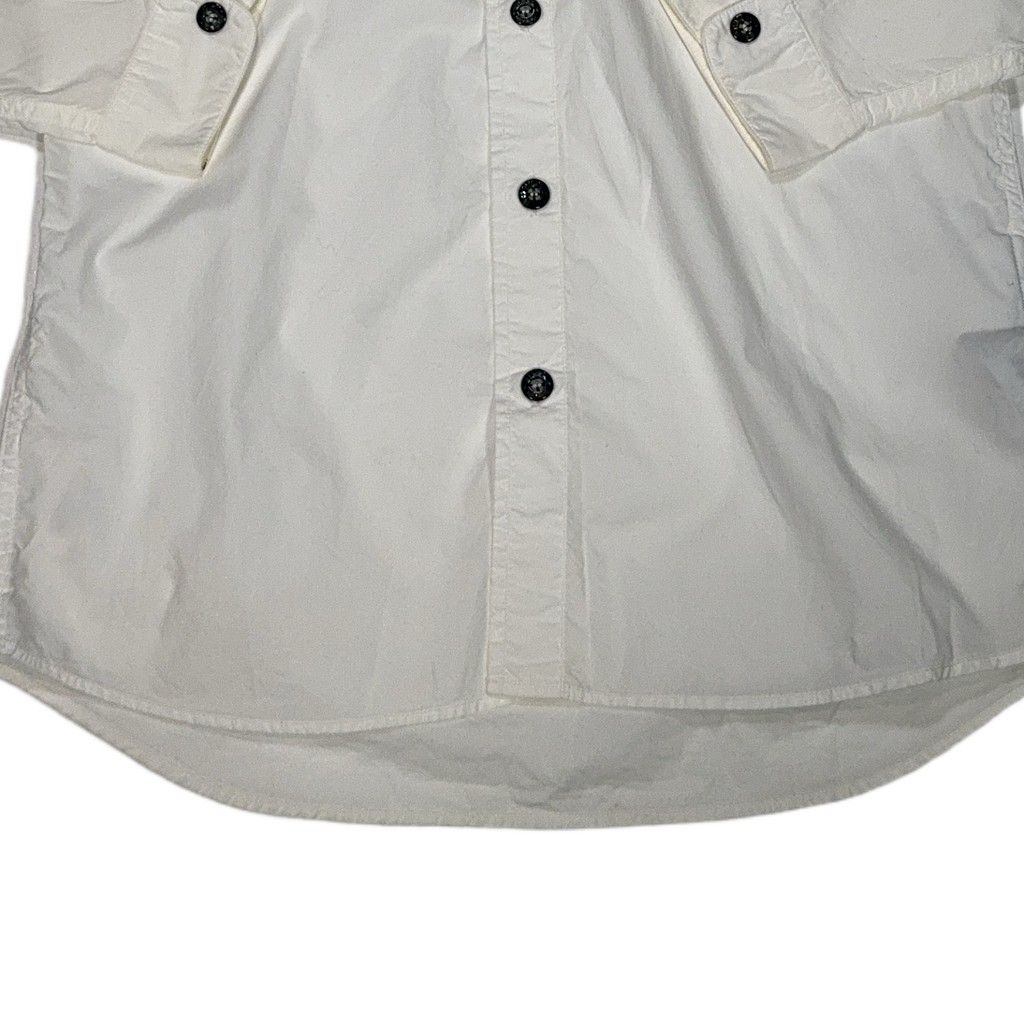 Stone Island Embroided Button-Up Overshirt – White