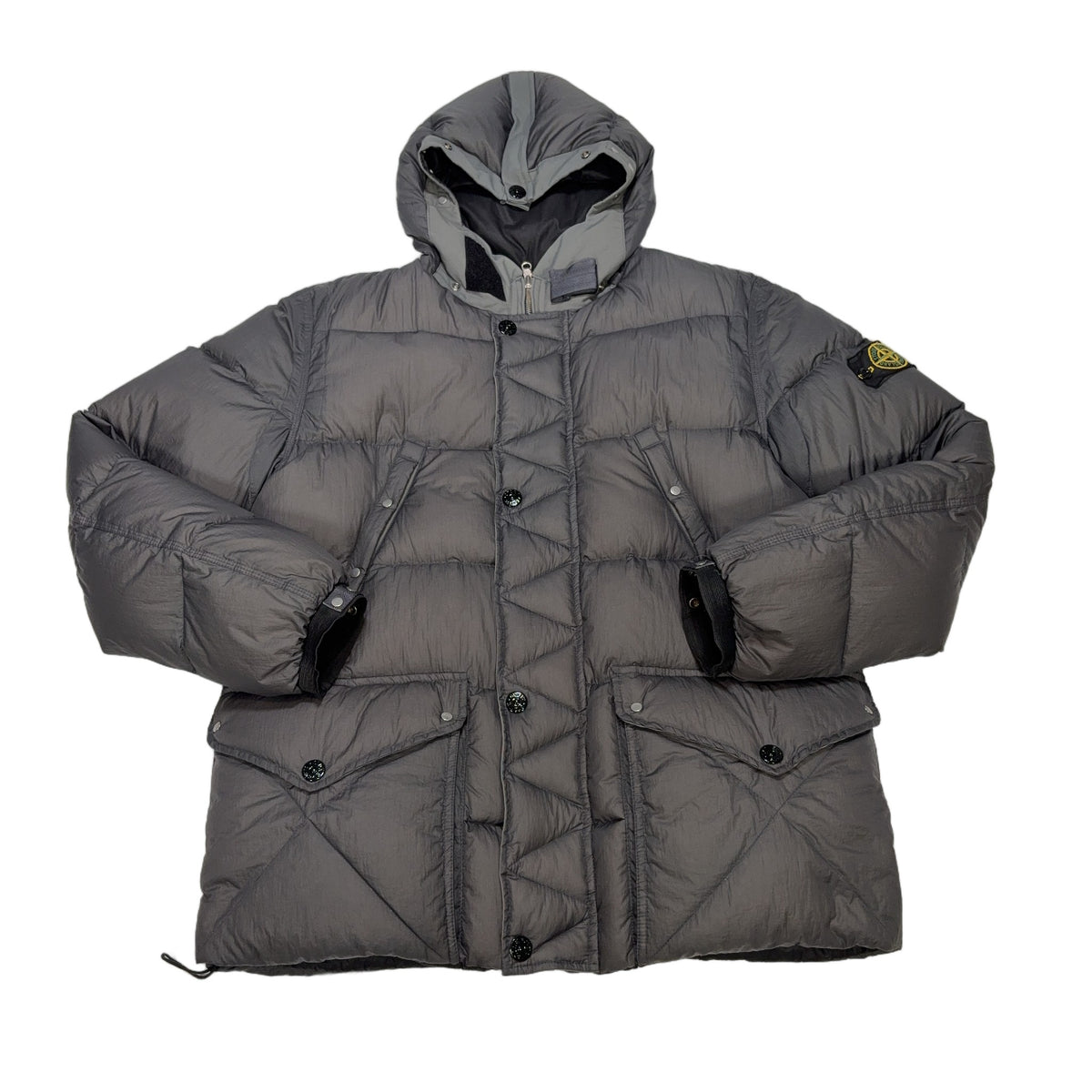 Stone Island Reversible Mesh Badge Grey Coat
