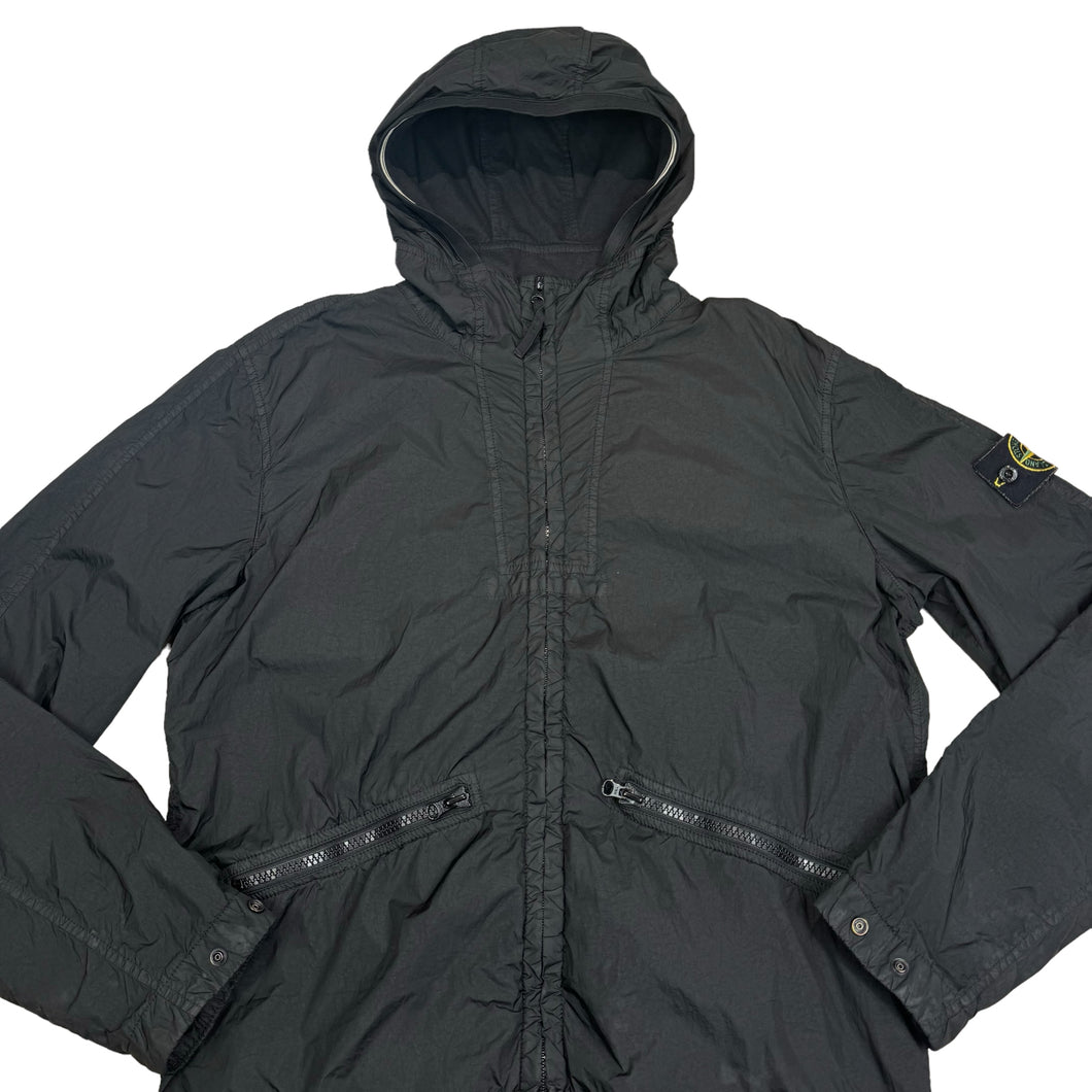 Stone Island Black Garment Dyed Crinkle Reps Insulated Jacket
