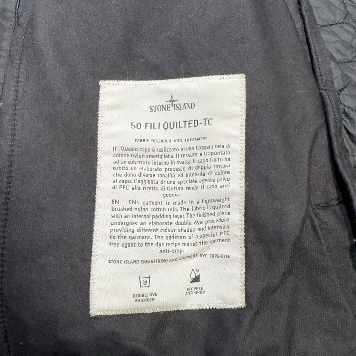 Stone Island 50 Fili Quilted - TC Black Jacket