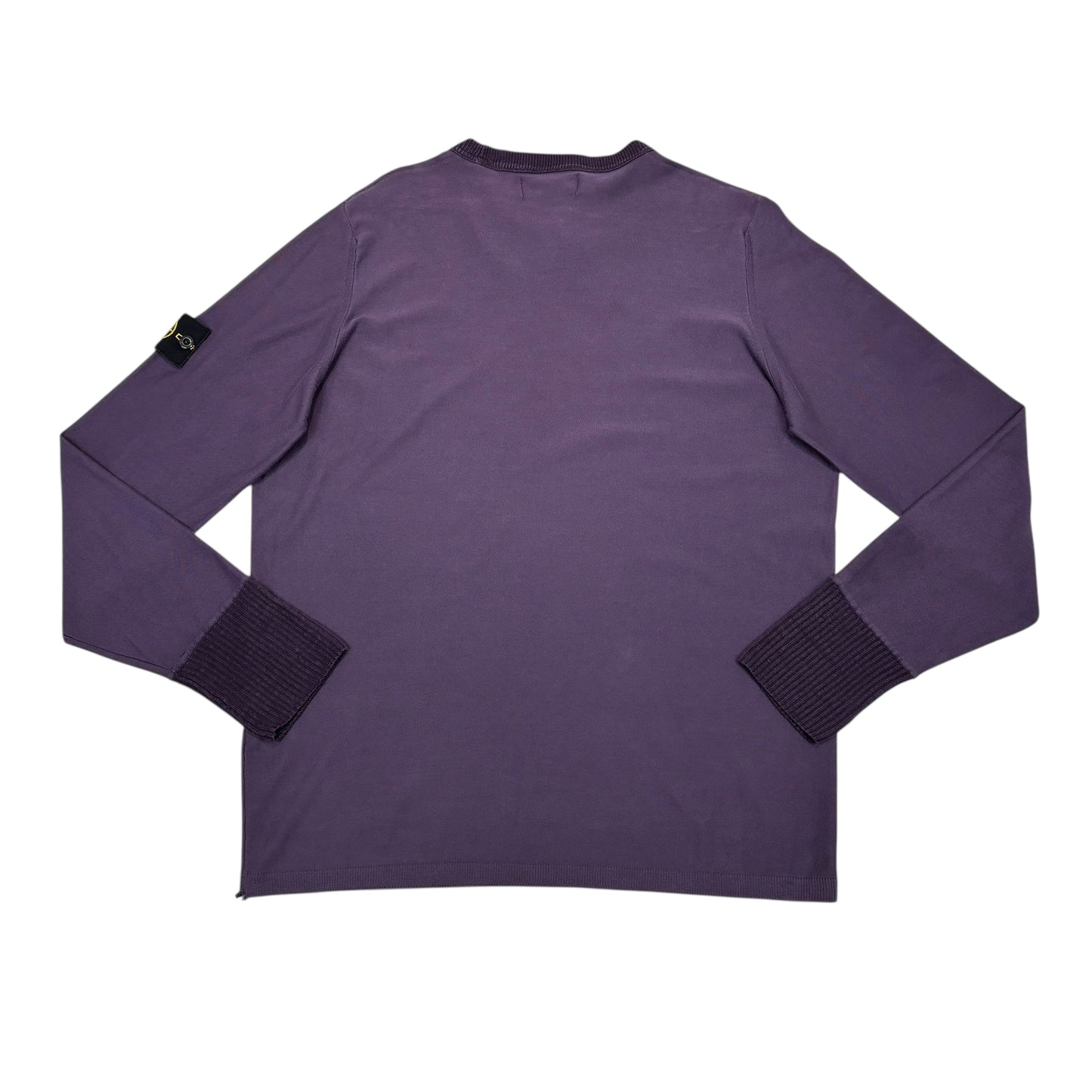 Stone Island Blue Lightweight Compass-Patch Cotton Crewneck Jumper