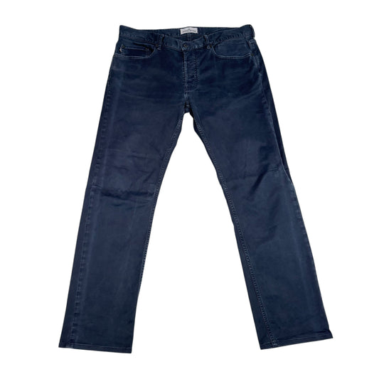 Stone Island Navy Blue Compass-Patch Brushed Cotton Trousers