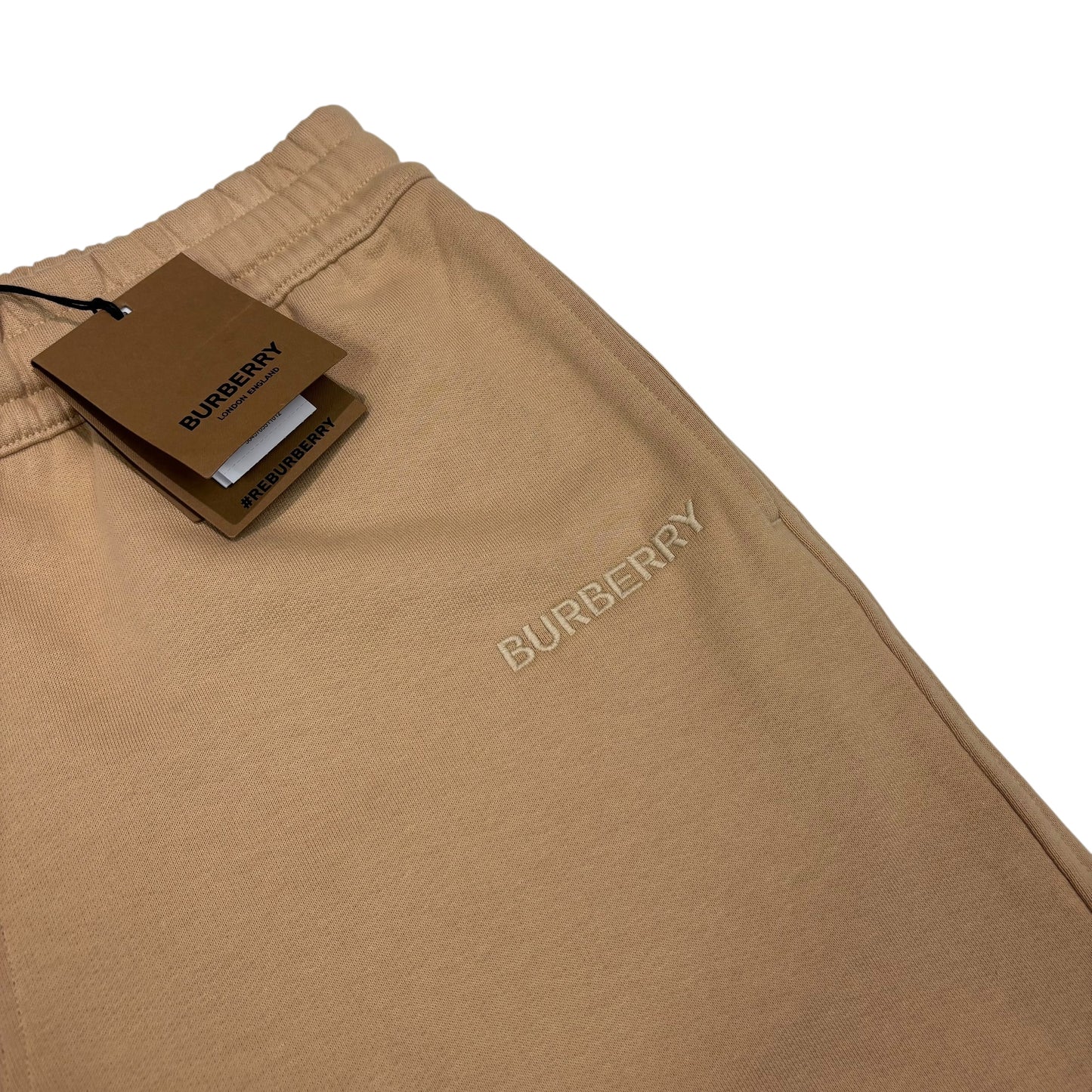 Burberry Beige Logo Embroidery Cotton Shorts