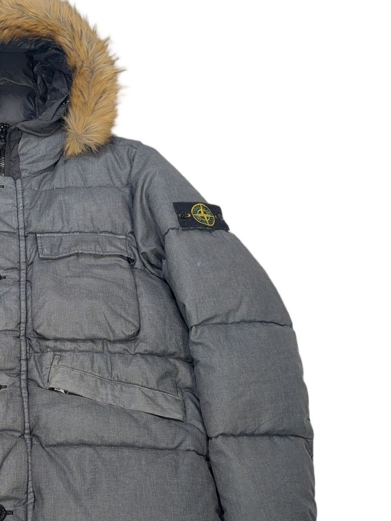 Stone Island Lino Resinato Down-TC Hooded Parka – Grey