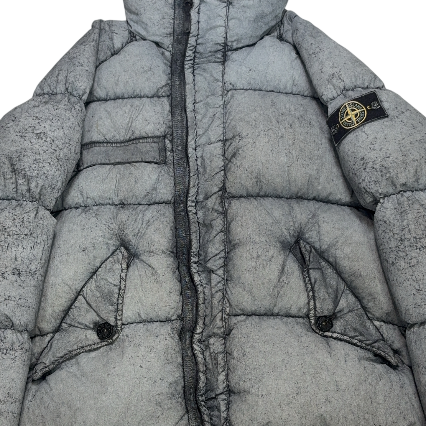 Stone Island Tela Nylon Down With Dust Colour Frost Finish Grey Coats