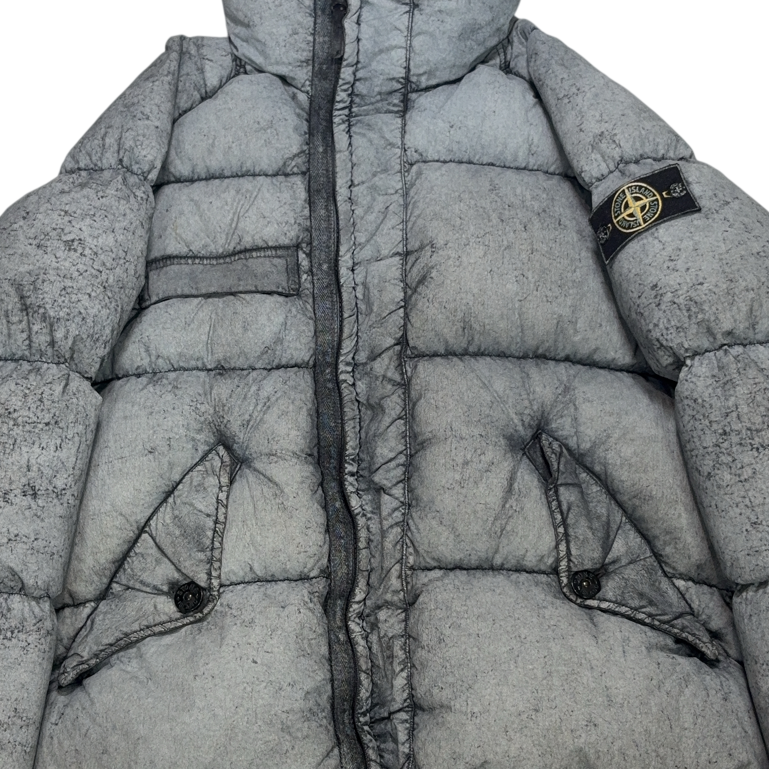 Stone Island Tela Nylon Down With Dust Colour Frost Finish Grey Coats