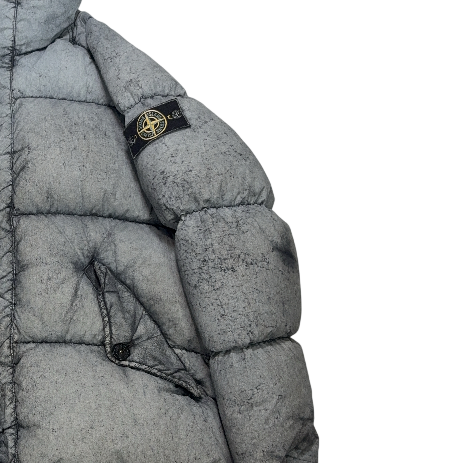 Stone Island Tela Nylon Down With Dust Colour Frost Finish Grey Coats