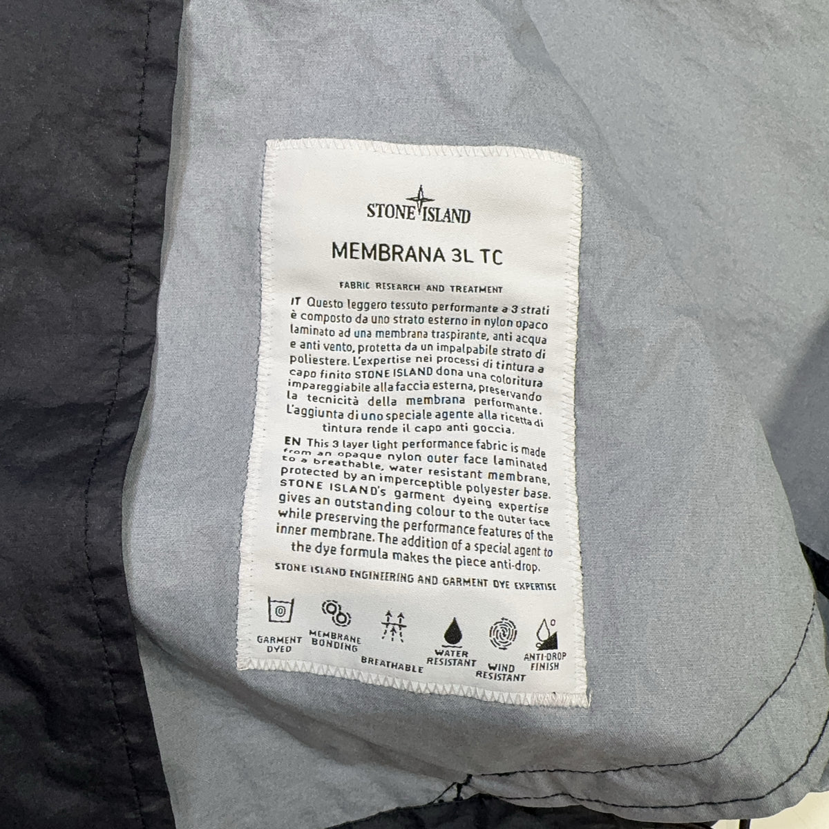 Stone Island Membrana 3L TC Hooded Jacket – Navy