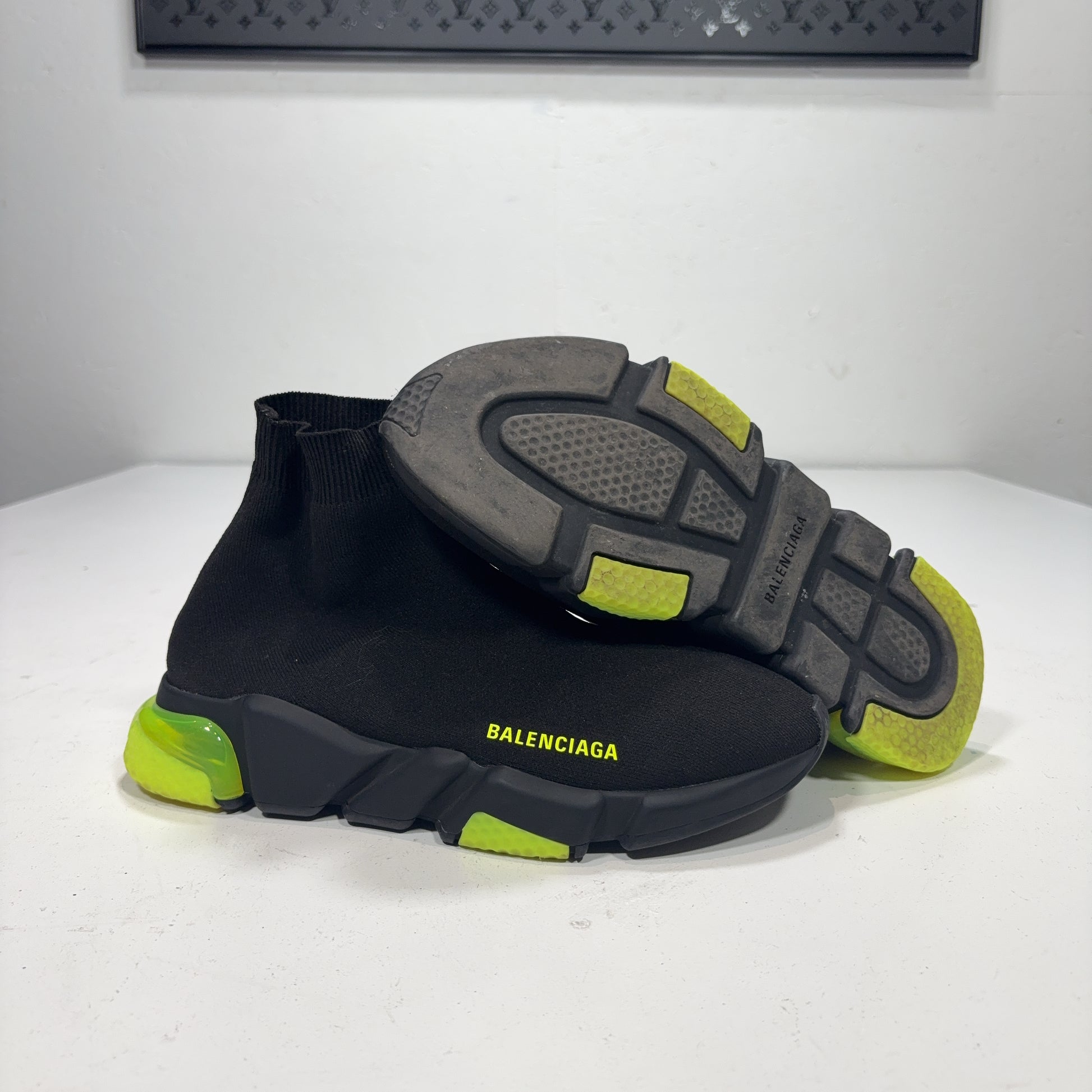 Balenciaga Sock Runners Neon Black Trainers