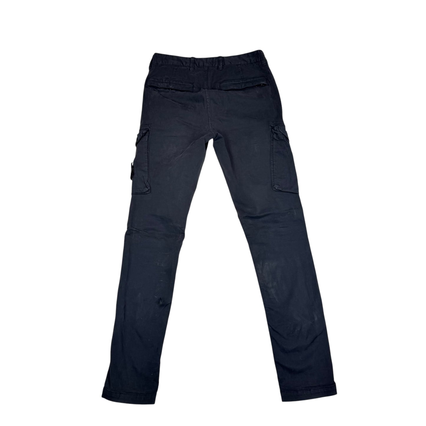 Stone Island Black Compass-Patch Brushed Cotton Cargo Trousers