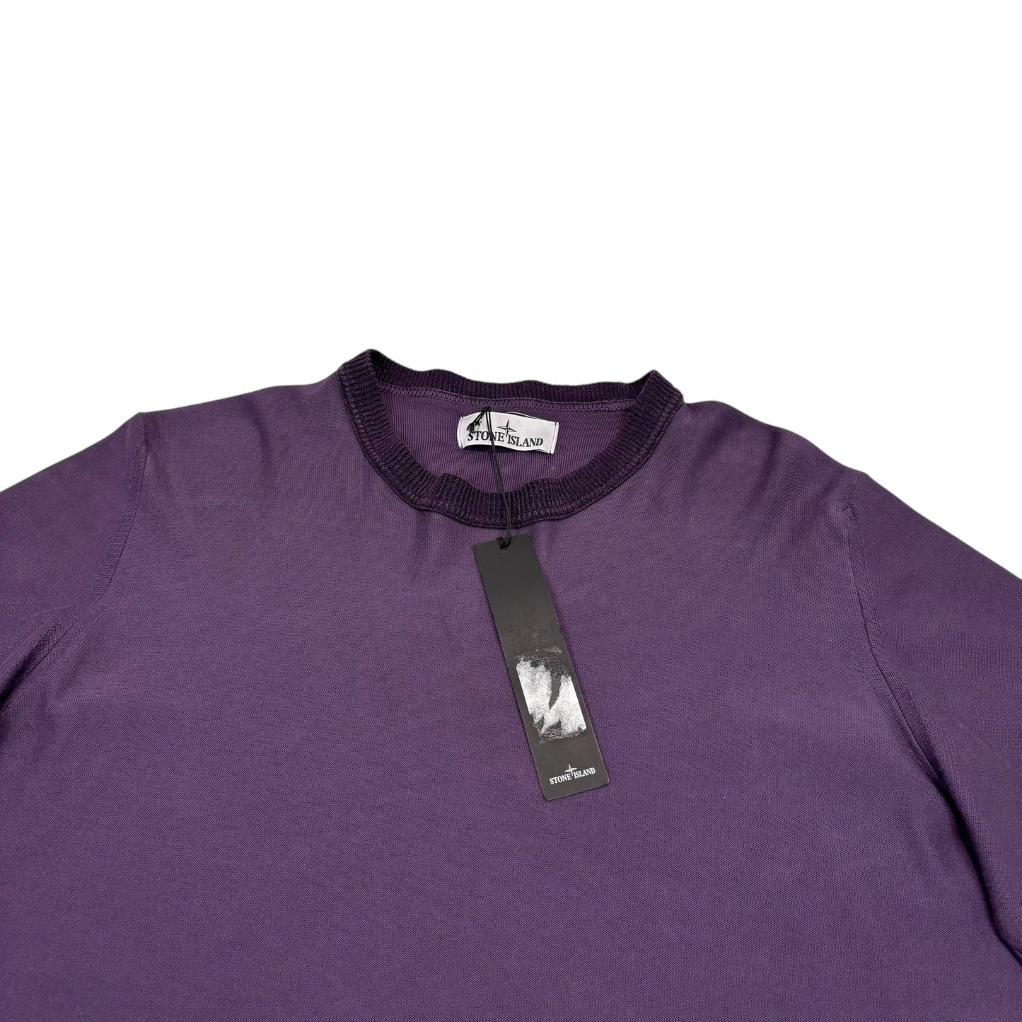 Stone Island Blue Lightweight Compass-Patch Cotton Crewneck Jumper