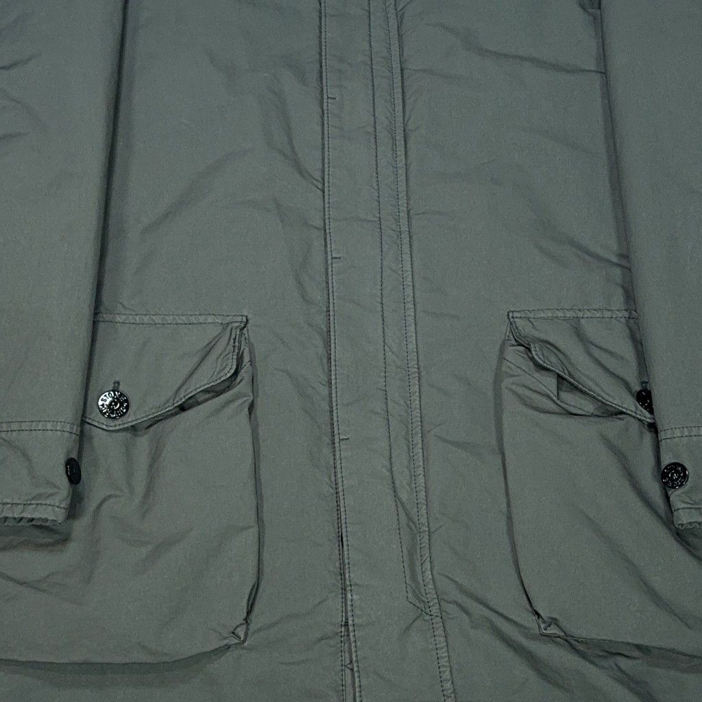 Stone Island David TC With Primaloft Insulation Technology Contrast-Collar Long Coat – Grey