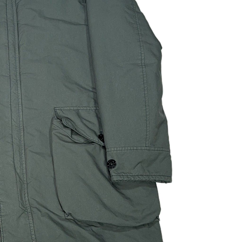 Stone Island David TC With Primaloft Insulation Technology Contrast-Collar Long Coat – Grey