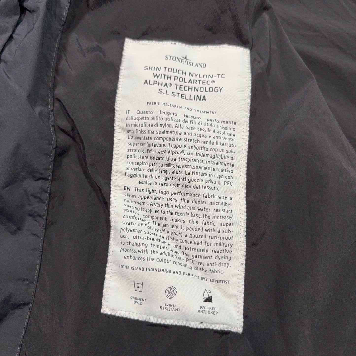 Stone Island Skin Touch Nylon - TC With Polartec Alpha Technology S.I Stellina Navy Hooded Jacket