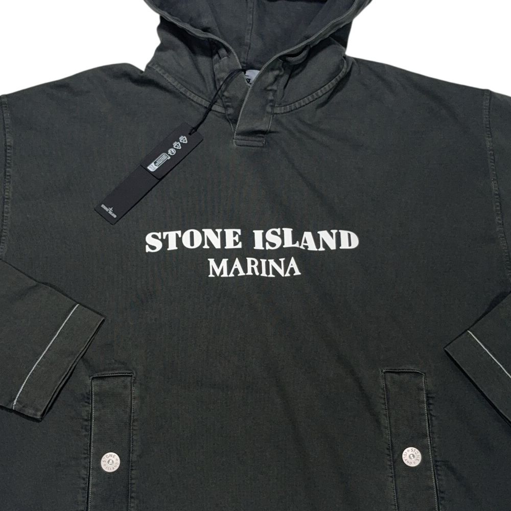 Stone Island Marina Black Hooded Jacket