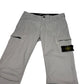 Stone Island Light Grey Compass-Patch Cotton Cargo Trousers