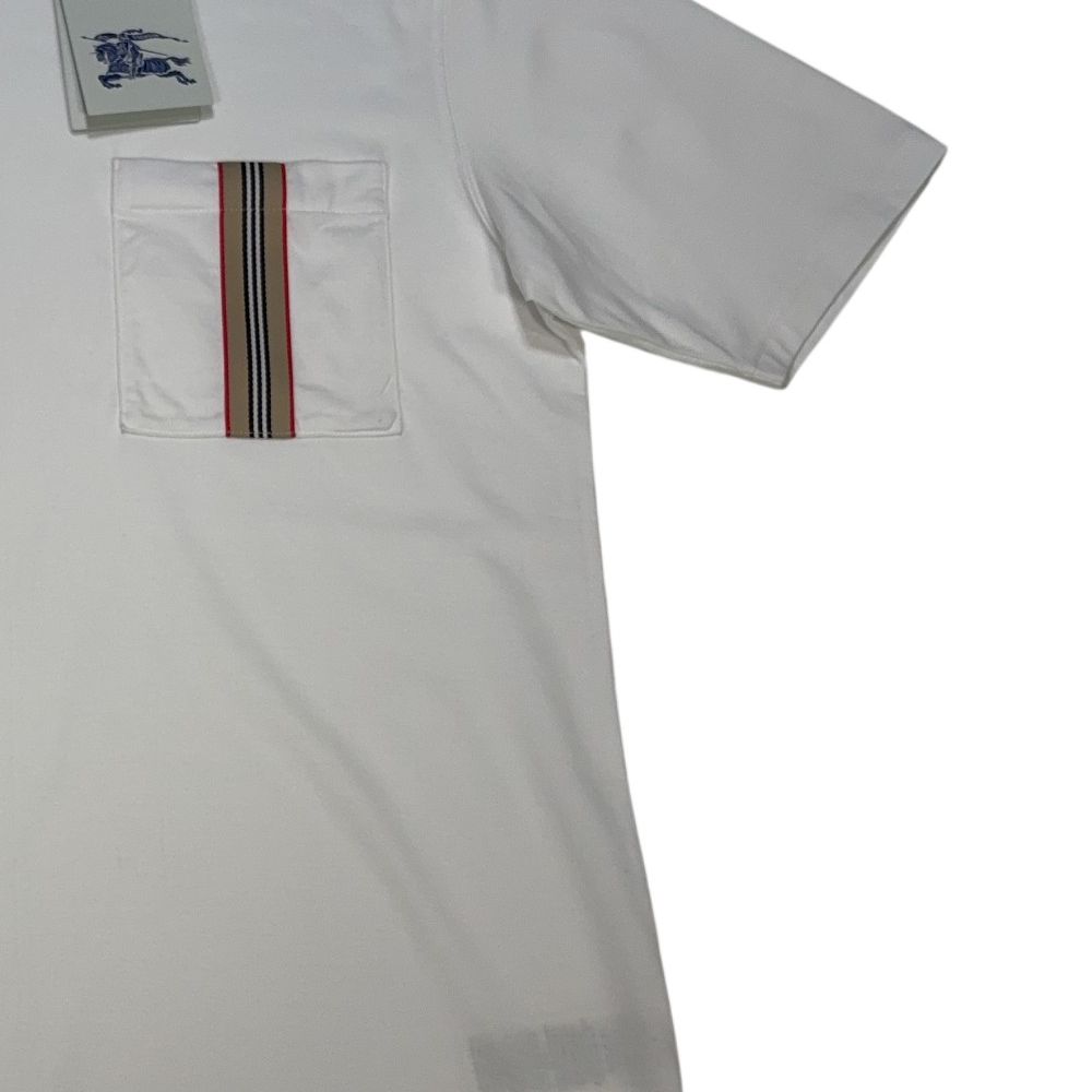 Burberry Stripe Front Pocket White T-shirt