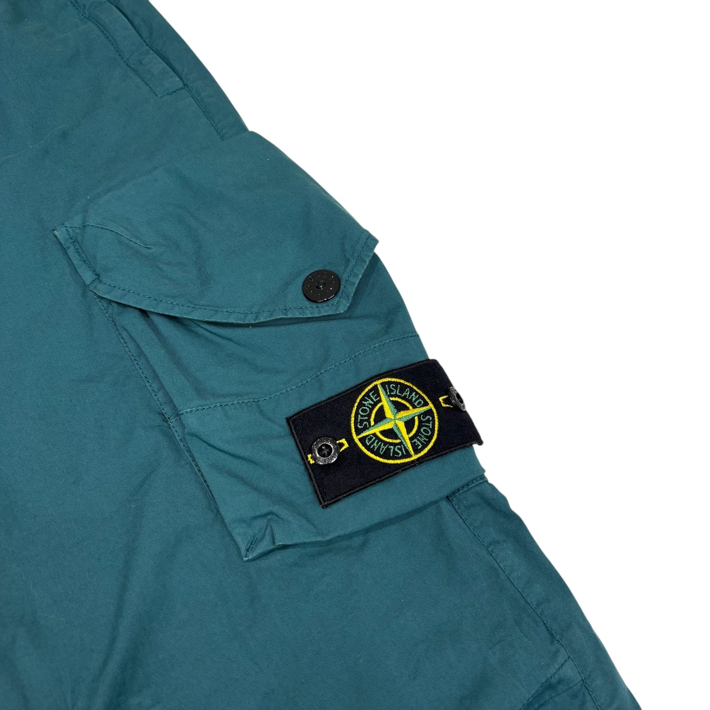 Stone Island Stone Grey Brushed Cotton Compass-Patch Cargo Trousers