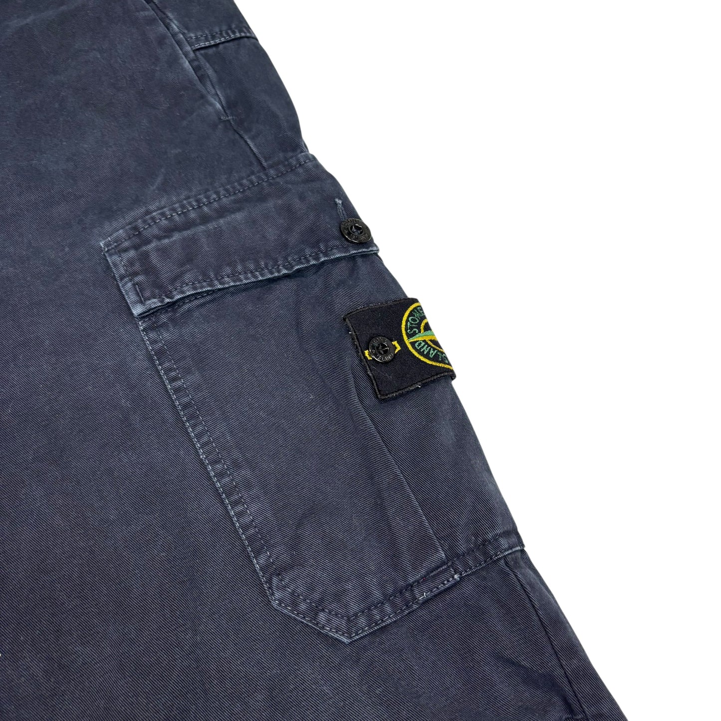 Stone Island Navy Blue Compass Patch Cargo Trousers