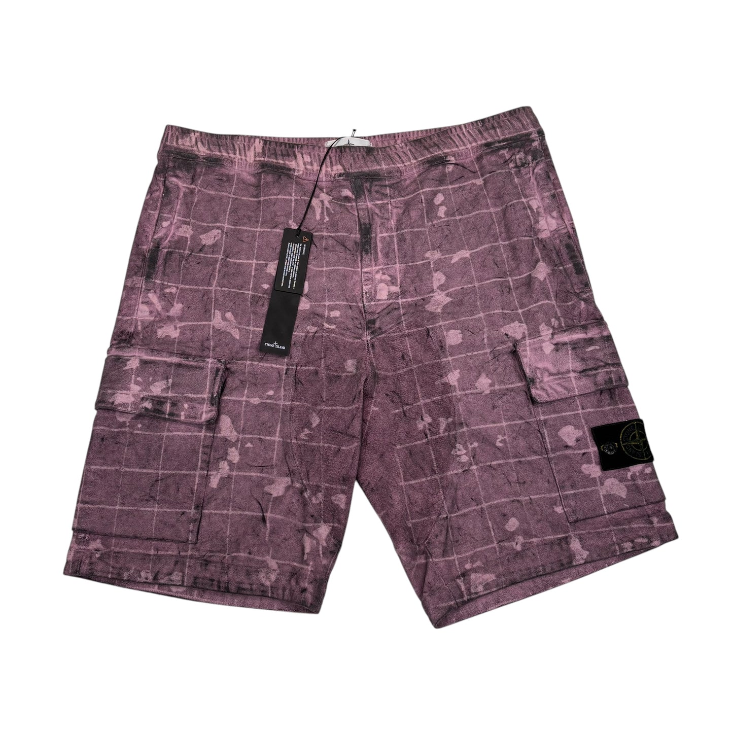 Stone Island Purple Ghillie Laser Camo Dust Treatment Magen Cotton Bermuda Shorts