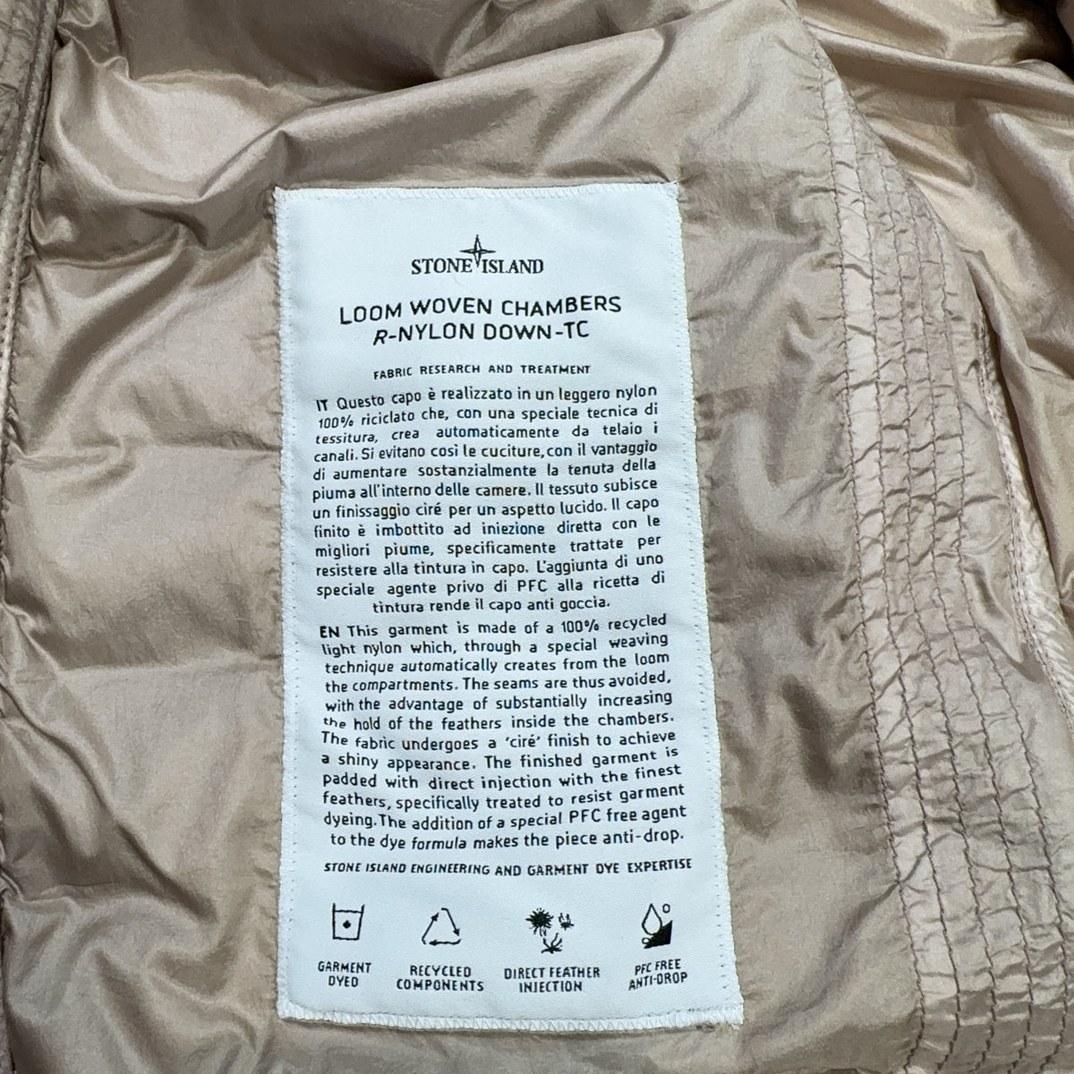 Stone Island Loom Woven Chambers Beige Coat