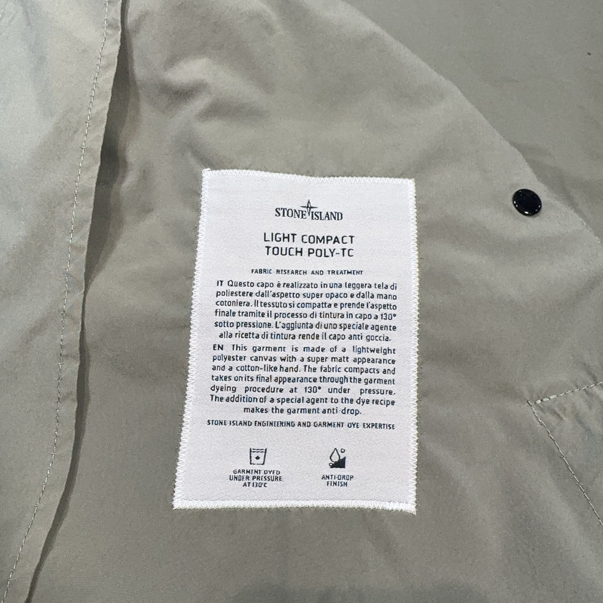 Stone Island Light Compact Touch Poly-TC Coach Jacket – Green