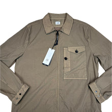 Load image into Gallery viewer, CP Company Butternut Brown Embroidered-Logo Overshirt Jacket
