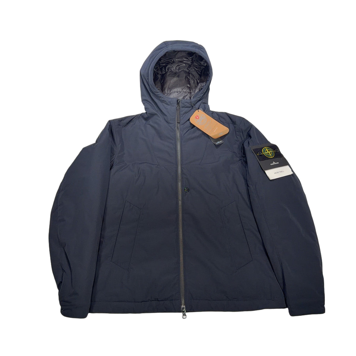 Stone Island Micro Twill Hooded Jacket – Navy