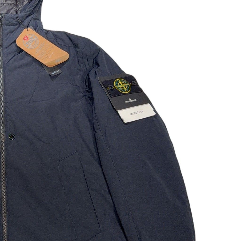 Stone Island Micro Twill Hooded Jacket – Navy