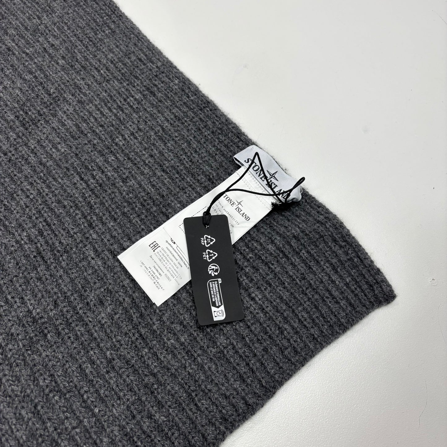 Stone Island Dark Grey Cotton Scarf