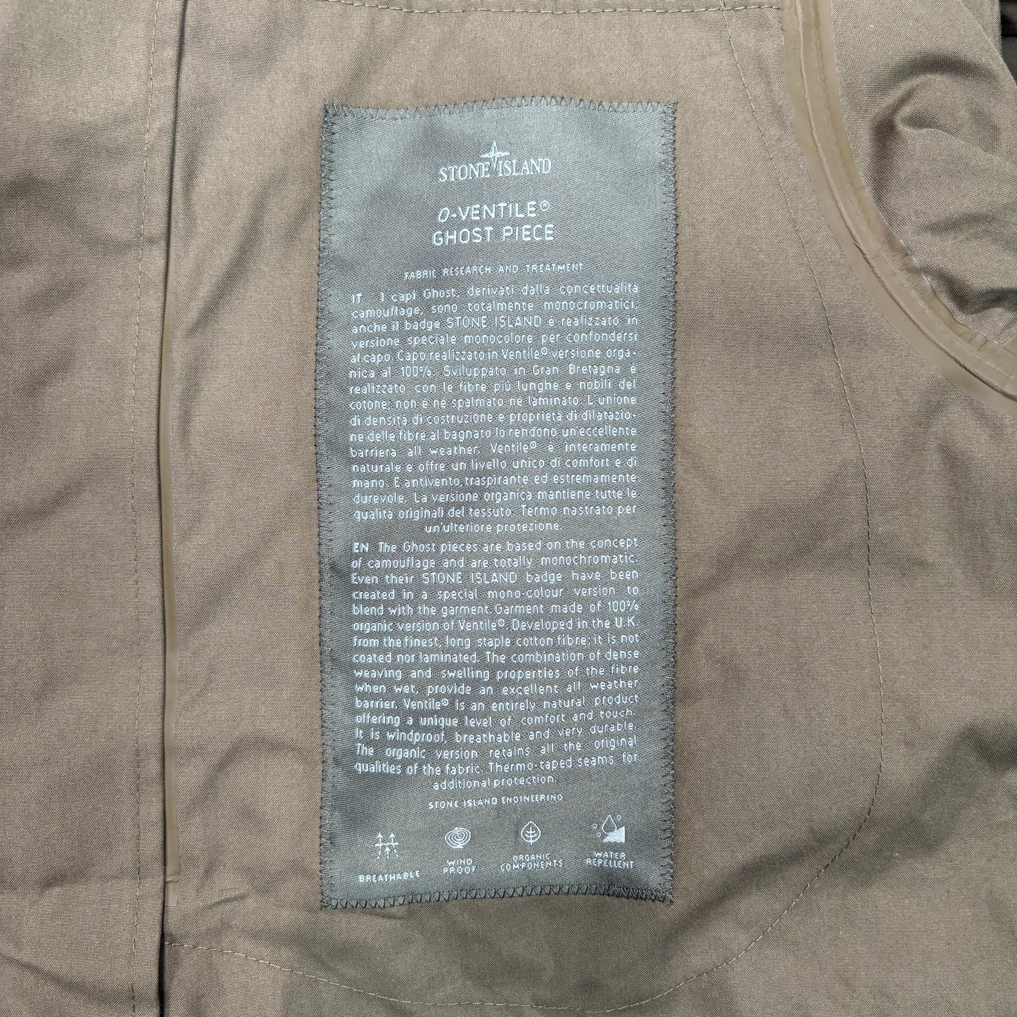 Stone Island Green 0-Ventile Ghost Piece Jacket