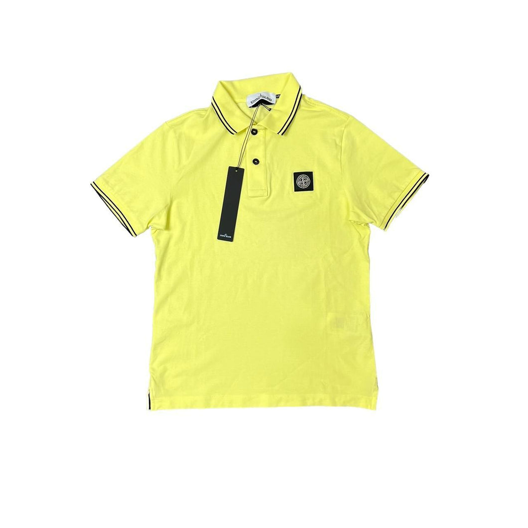 Stone Island Yellow Patch Logo Polo Shirt
