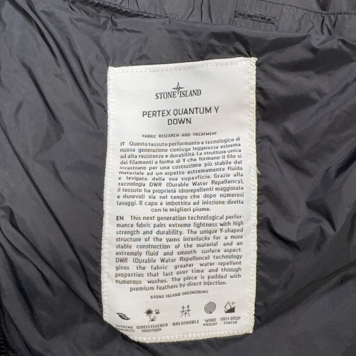 Stone Island Pertex Quantum Y Down Black Coat