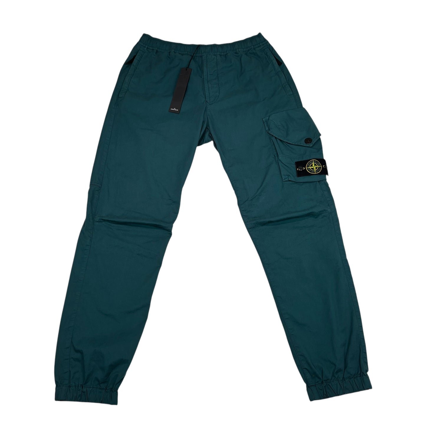 Stone Island Stone Grey Brushed Cotton Compass-Patch Cargo Trousers