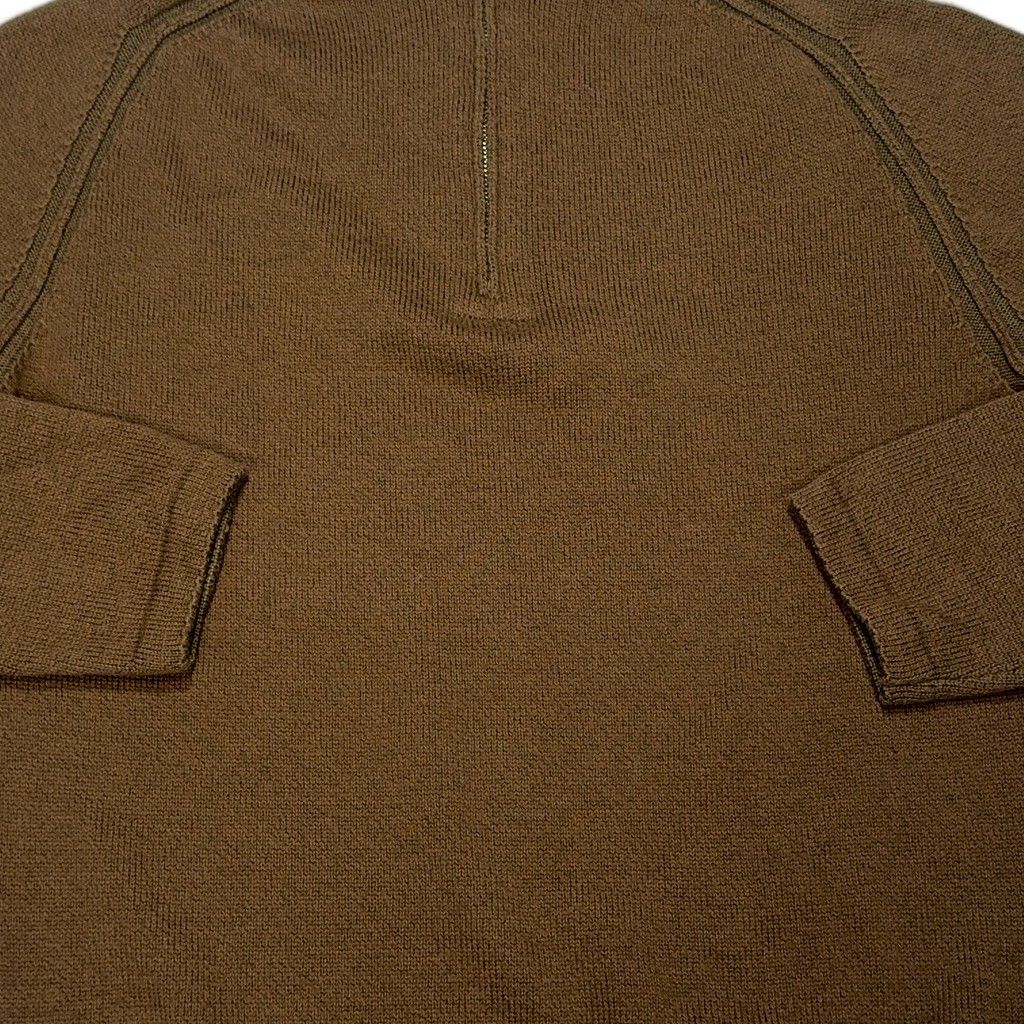 CP Company Quarter-Zip Ribbed Jumper – Brown