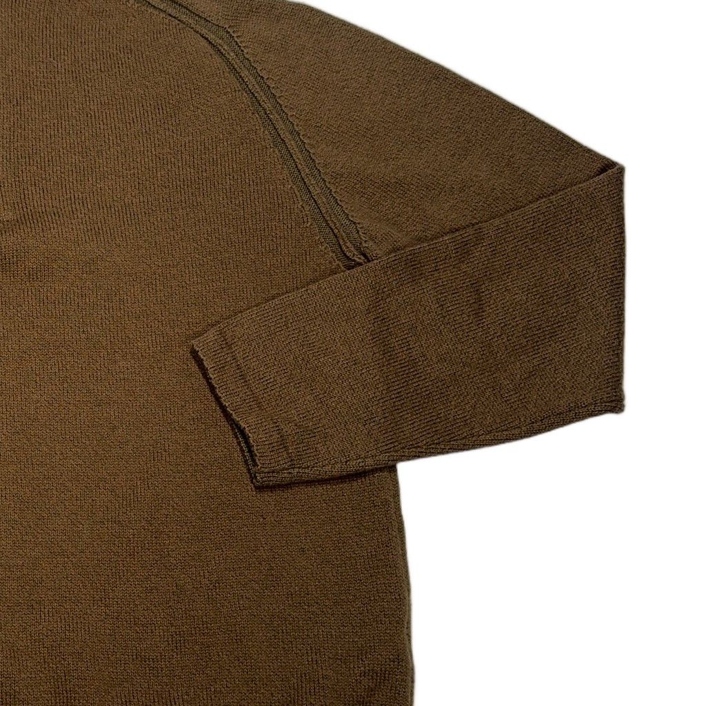 CP Company Quarter-Zip Ribbed Jumper – Brown