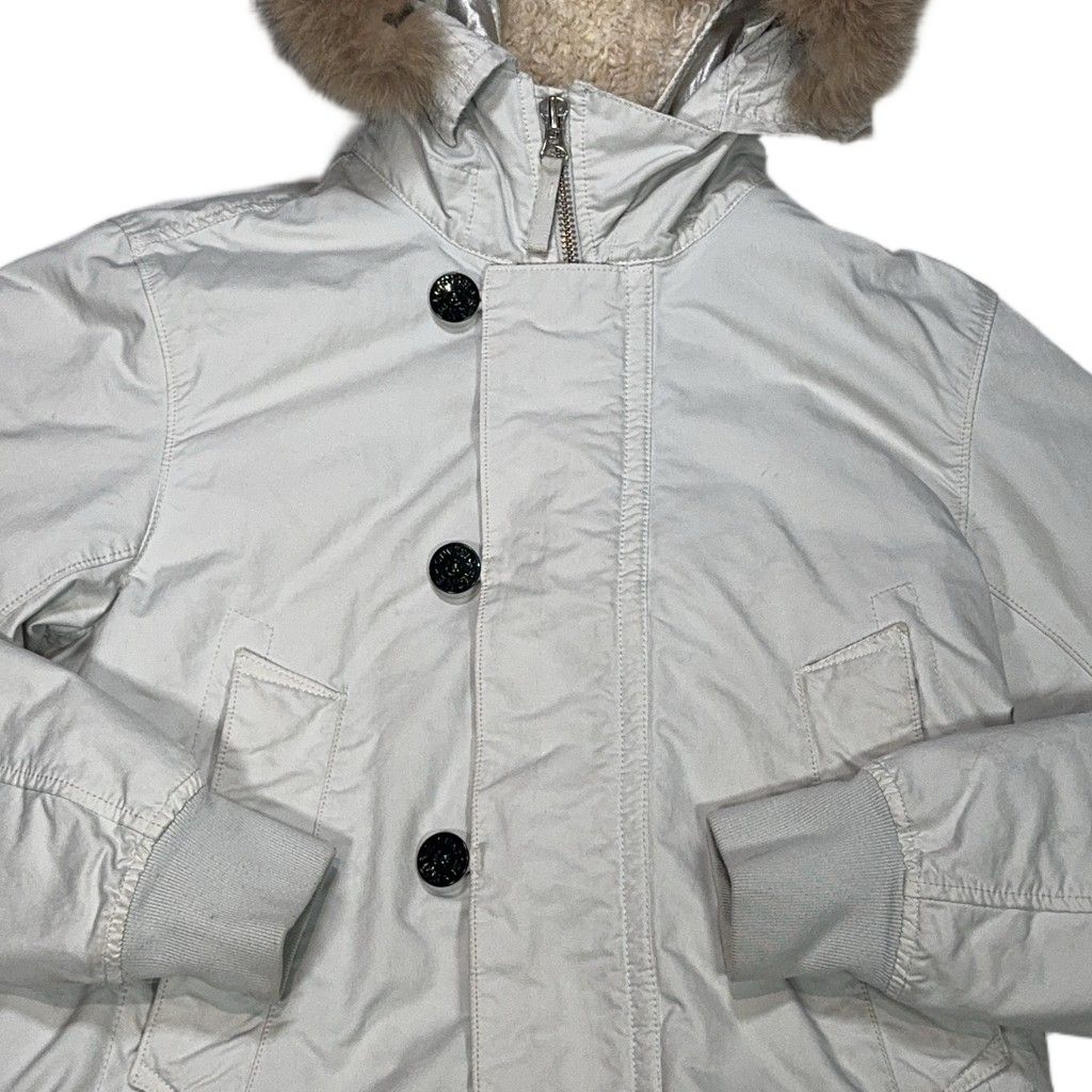 Stone Island Fur-Trim With Fur Lining Hooded Parka – Grey