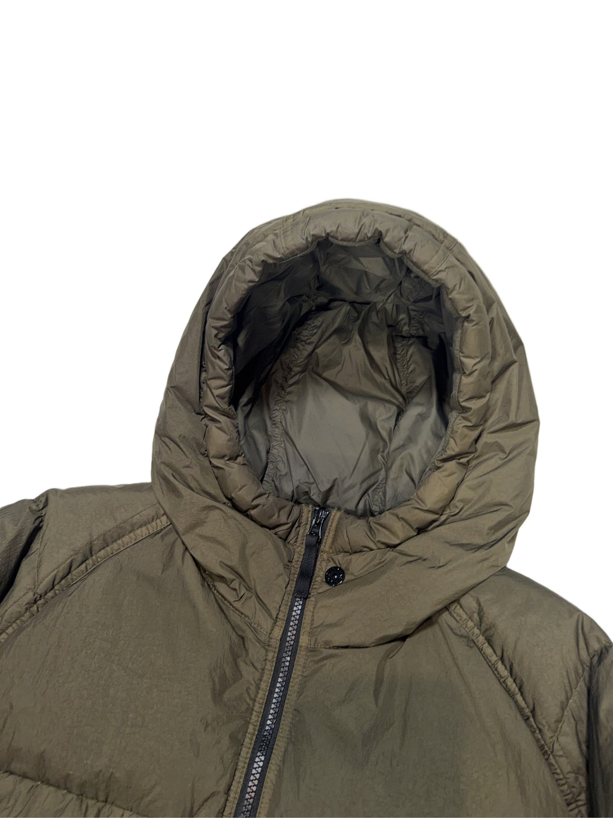 Stone Island Garment Dyed Crinkle Reps NY Down Hooded Jacket – Brown