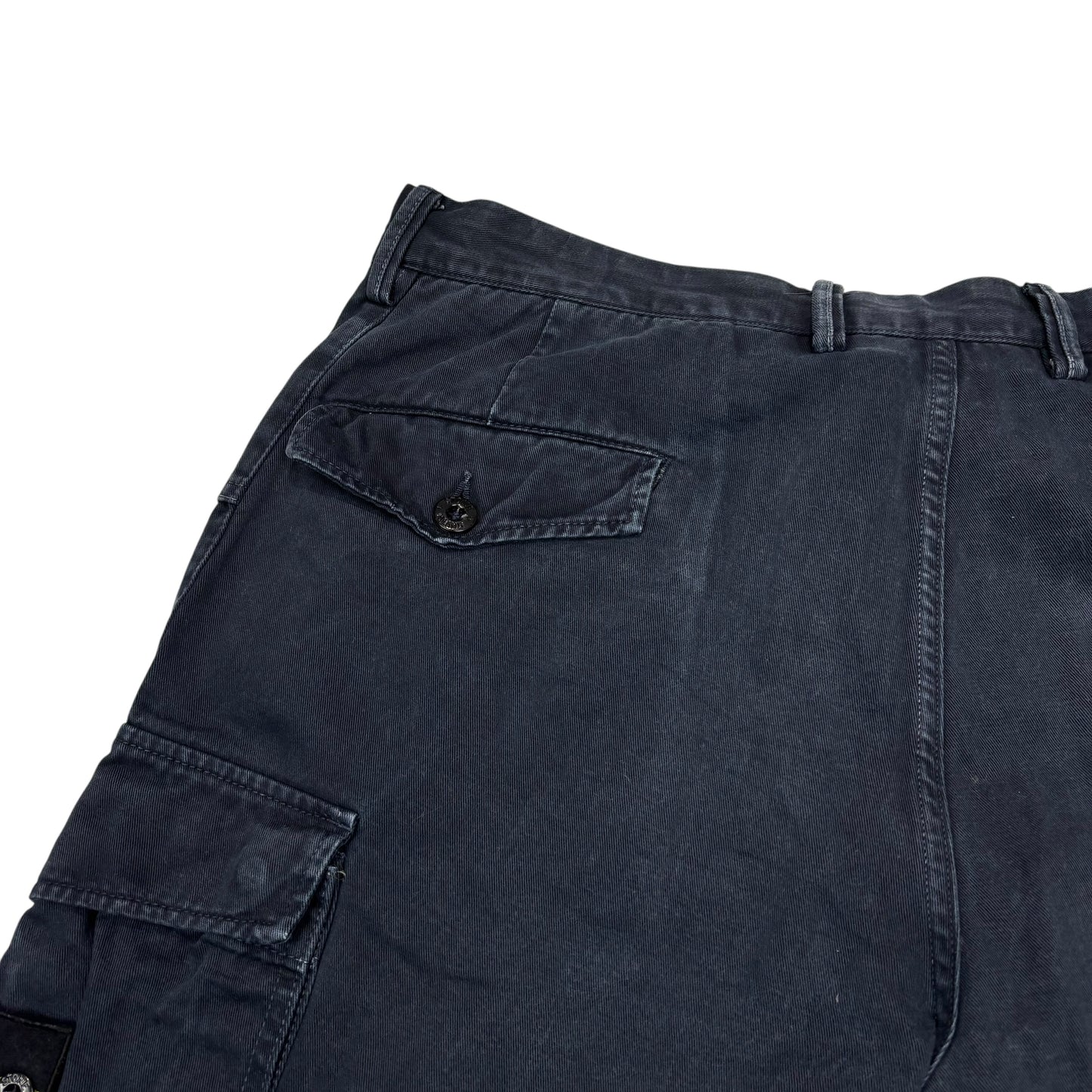 Stone Island Navy Blue Compass Patch Cargo Trousers