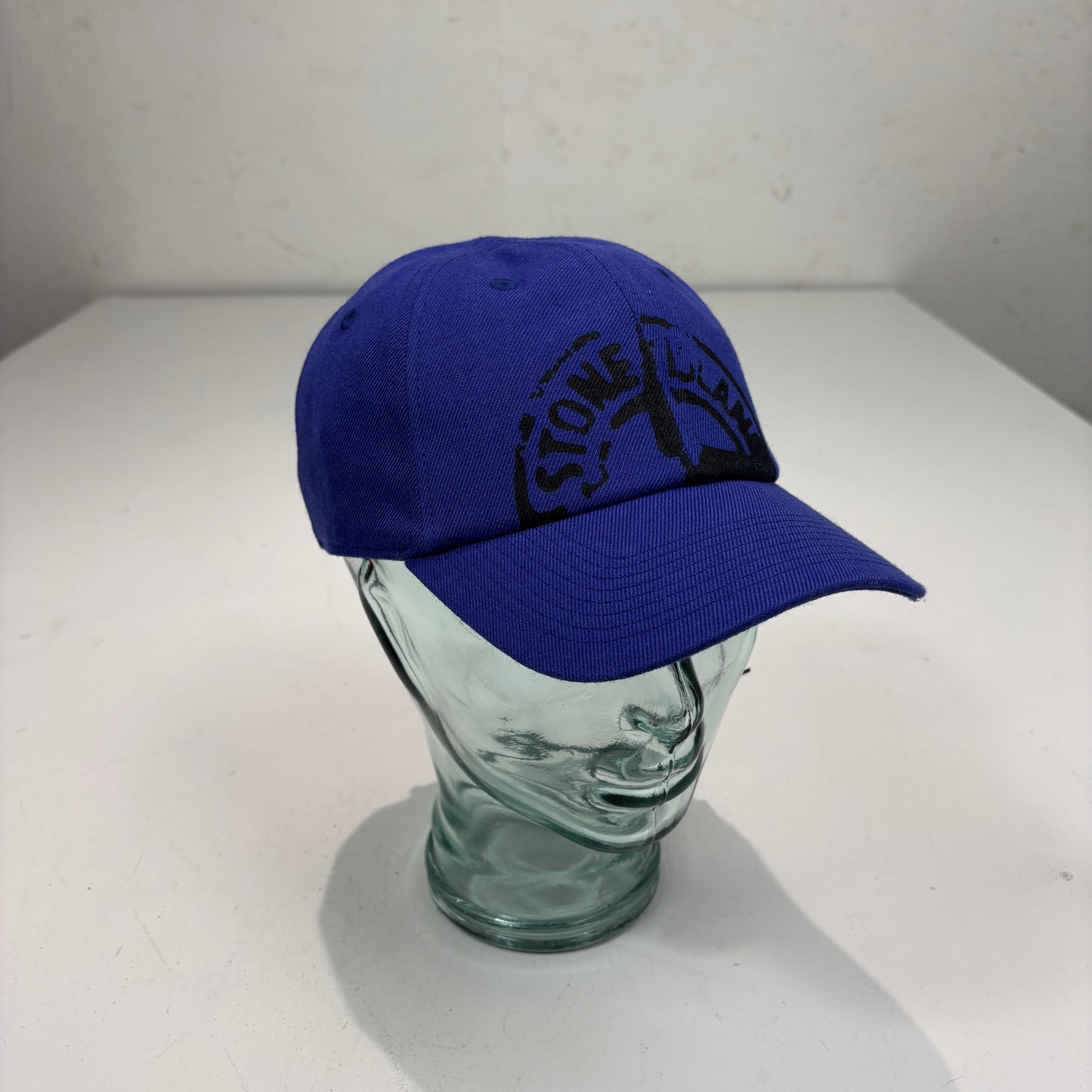 Stone Island Royal Blue Half Logo Print Design Cap