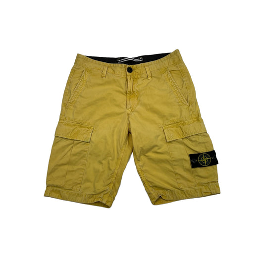 Stone Island Yellow Compass-Patch Type-SL Cargo Shorts